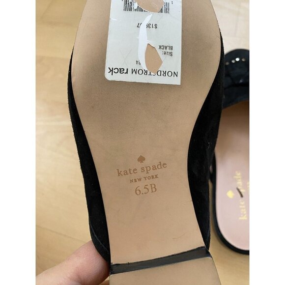 KATE Spade BNWT "Berkley" Slip On Mule Women EW Slide Black Suede - Picture 8 of 9